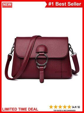 Vegan Leather Hobo Crossbody Shoulder Bag Multi-Pocket Tote